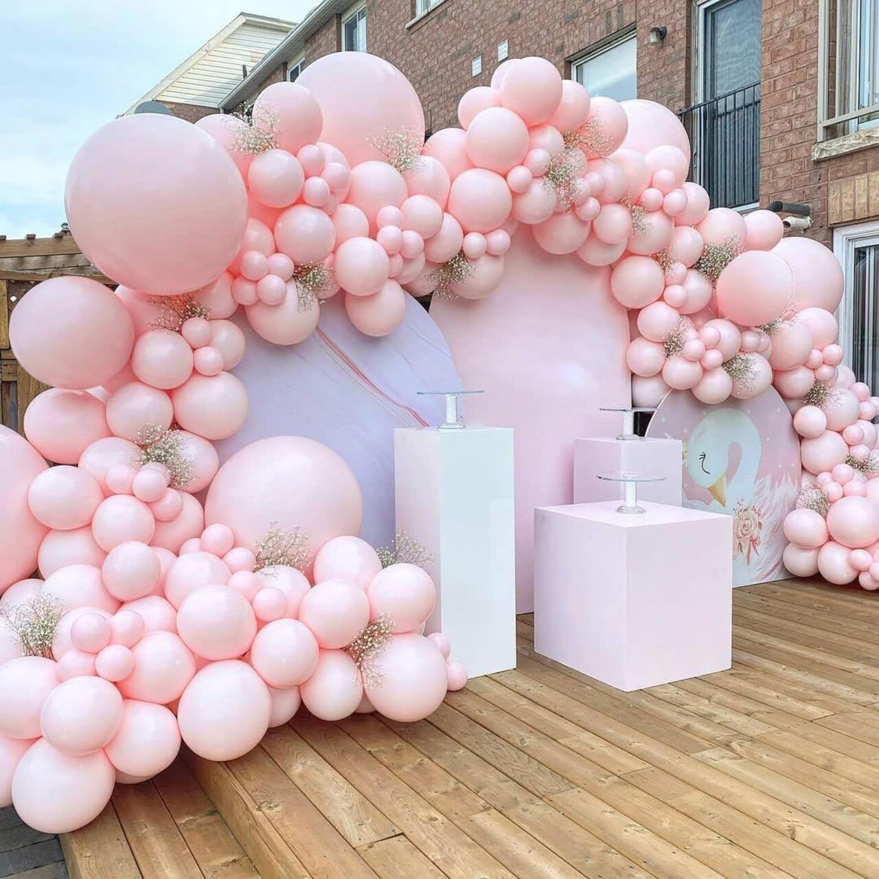 Pastel Pink Balloon Garland Double Stuffed Light Baby Pink Balloon Arch Kit